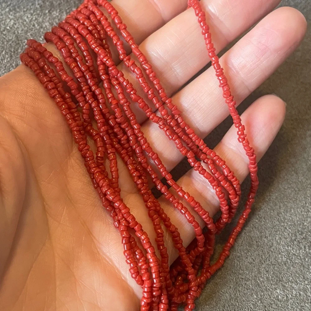Vintage Red Coral Multi Strand Bead Necklace - Picture 4 of 5